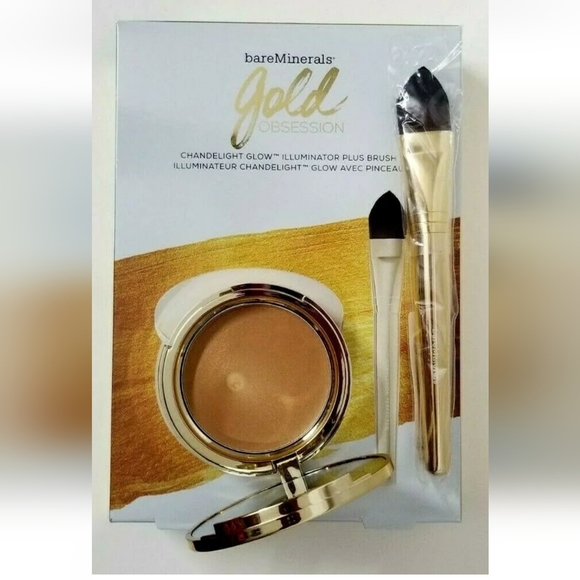 bareMinerals Chandelight Glow Illuminator GOLD OBSESSION + Limited Edition Brush - Picture 3 of 6